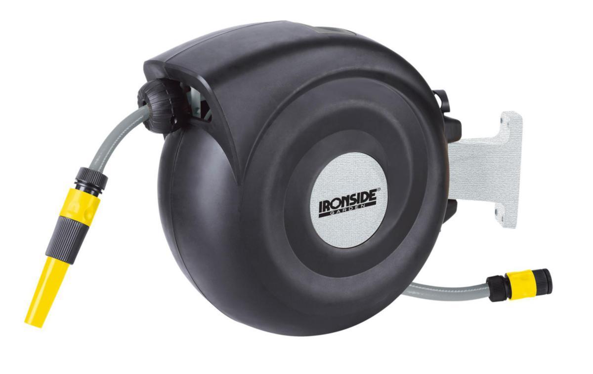 Ironside Slangetrommel gul 1/2" med automatisk opprulling