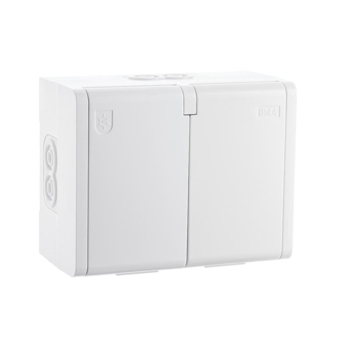 Stikk Sg® Dobbel m/j IP44 Påvegg Hvit