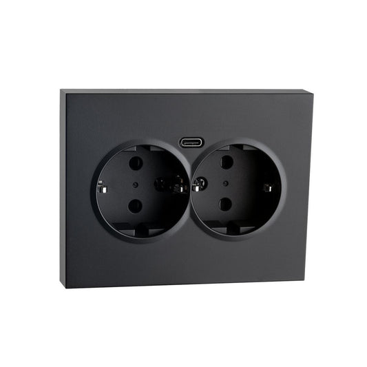 Stikk Sg® Innfelt Dobbel m/j USB-C Sort