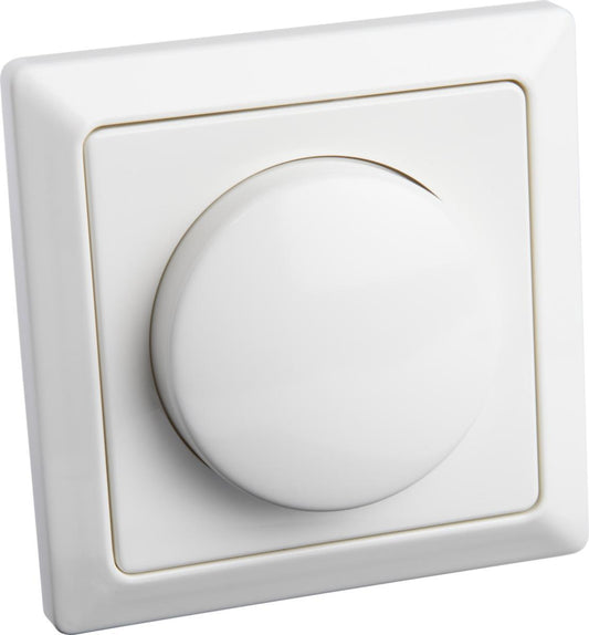 Gelia Atia LED Dimmer 3–200W – Hvit, innfelt med dreieknapp