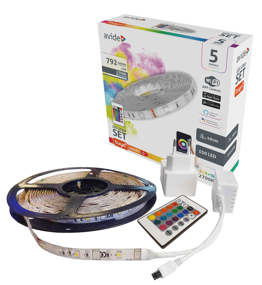LED Stripe Kit RGBW WiFi/Fjernkontroll 5 Meter IP65