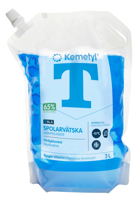 Vindusspylervæske Kemetyl T-Blå 3 liter – ferdigblandet