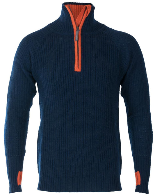 BS Lygna Ullgenser – 100 % ull, Marine/Oransje